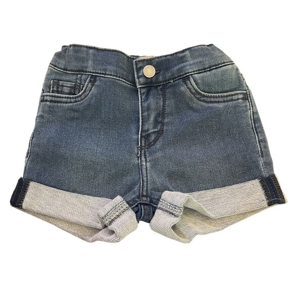 Levis Girlfriend Short Medium Wash Blue Denim Size 3T Adjustable Waist - Picture 2 of 6